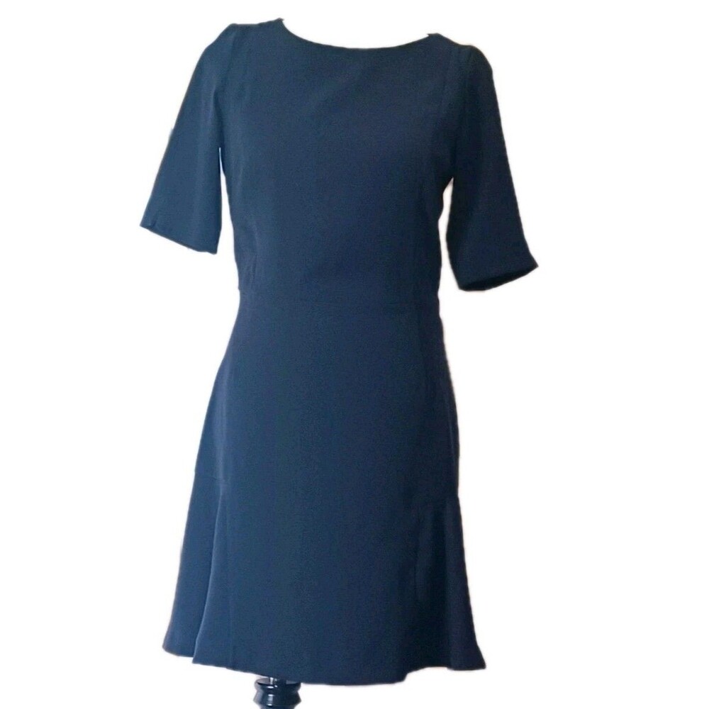 Zara Navy Blue Short Sleeve Career Wear Dress Women's Medium Office Business